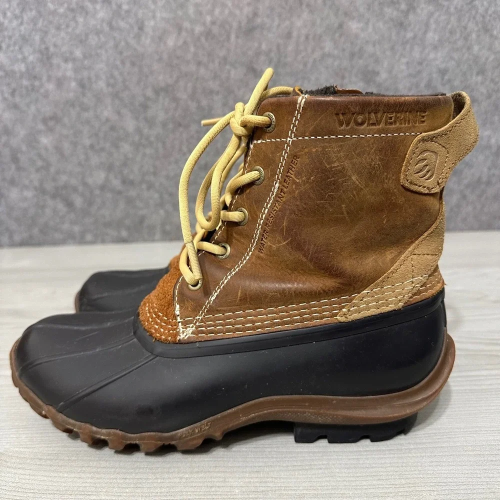 Wolverine‎ Torrent Duck Boots Womens 9 Brown Black Waterproof Leather Rain